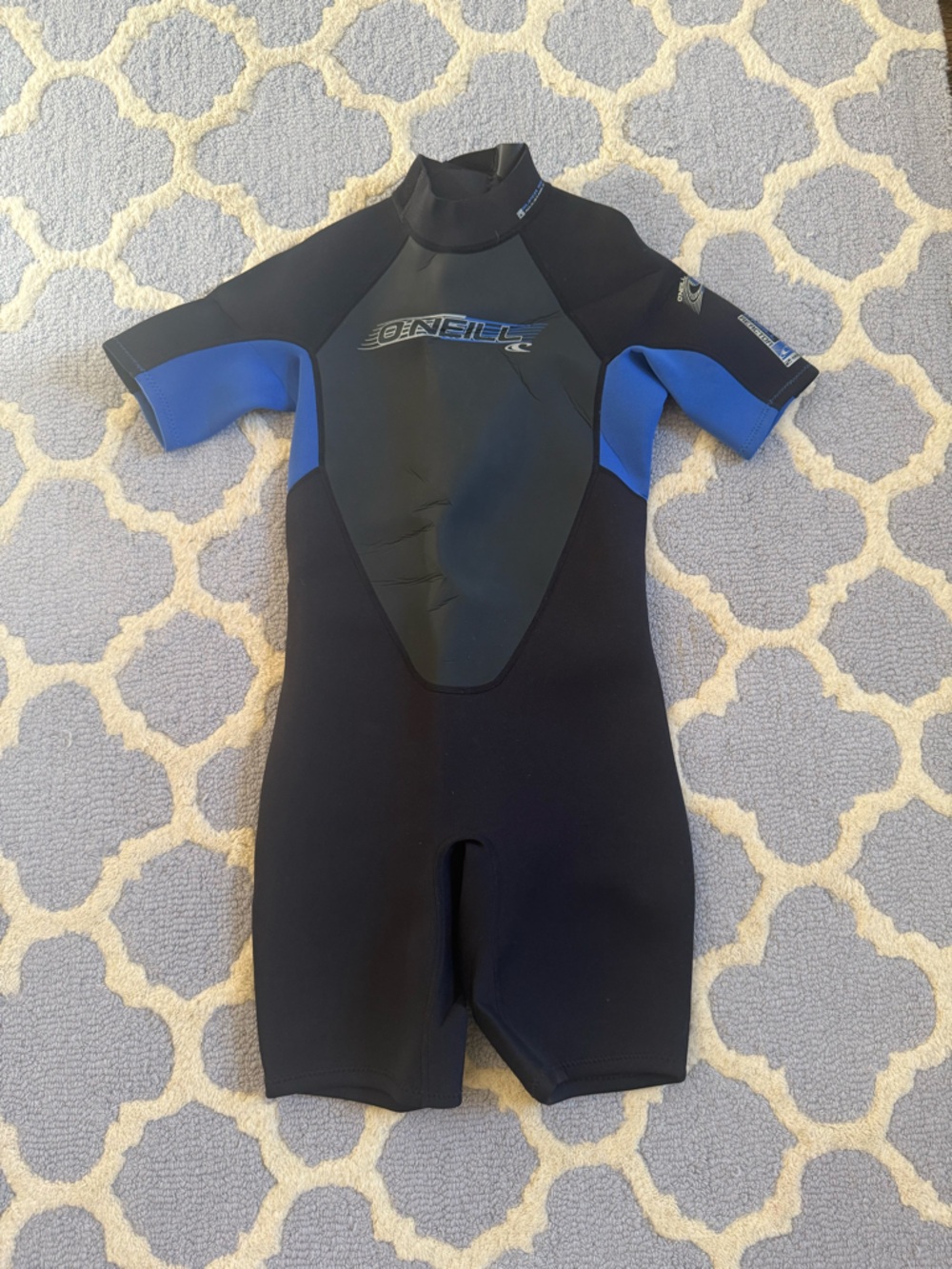 O'Neill Black and Blue Short-Sleeve Neoprene Wetsuit Top